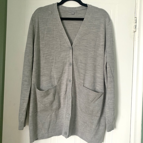 COS Wool Oversized Cardigan, Light Grey M - Picture 2 of 6